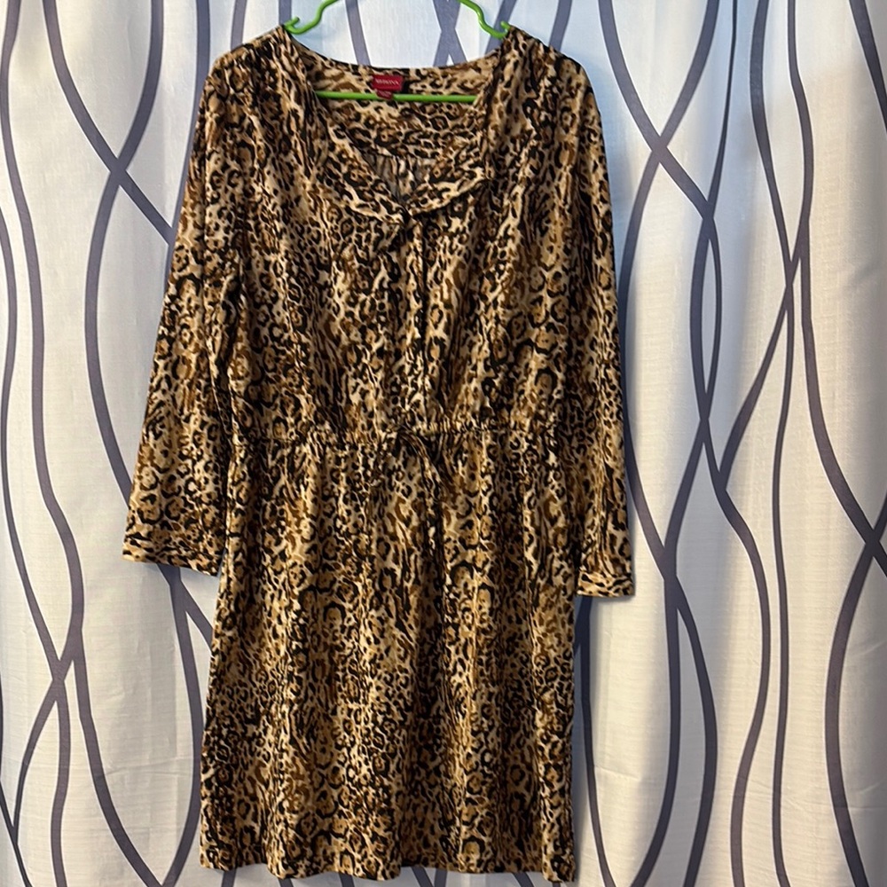 Merona Brown and Black Cinched Tiered Dress